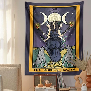 Таро Луна Гобелен Настенный Мандала богиня геката Хиппи Астрология Гадание Колдовство Фон Настенное Украшение