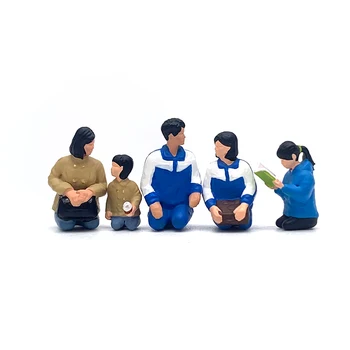Мини-кукла, креативная игрушка в масштабе 1: 87 B0037 HO, пассажиры вагона поезда, общающиеся и читающие, Фигурная сцена, соответствующая коллекции, модель подарка