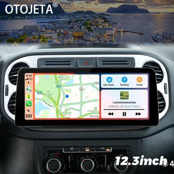 12,3-дюймовый экран Android 13-автомобильный видеоплеер 2Din Радио стерео для Volkswagen Tiguan 2006-2016 GPS Мультимедийное головное устройство Carplay