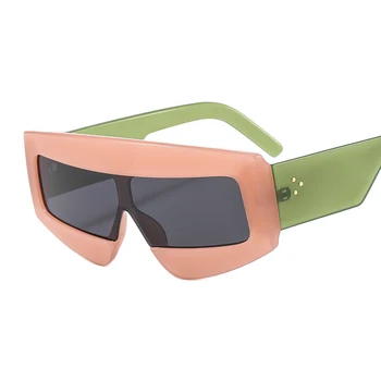 Mosengkw Уникальные цельные прямоугольные женские солнцезащитные очки оверсайз, модный люксовый бренд очков в стиле хип-хоп.