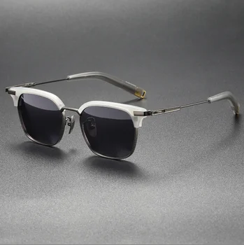 Оправа для солнцезащитных очков с поляризацией из чистого титана, винтажные мужские очки высшего качества, солнцезащитные очки для вождения на открытом воздухе, женские солнцезащитные очки