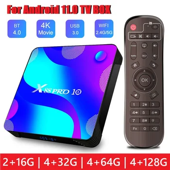 128G Smart TV BOX Для Android 11 4k 3D Ресивер 2.4G 5G Двойной Wifi Bluetooth-Совместимый Медиаплеер HDR Высококачественная Телеприставка