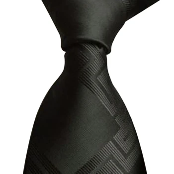 Мужской классический деловой галстук из черного жаккарда, повседневный галстук на шее, деловой аксессуар