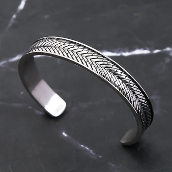 Модные простые браслеты-манжеты из нержавеющей стали для мужчин и женщин, браслет в стиле пшеницы, ювелирные изделия, подарки для свадебной вечеринки, регулируемые