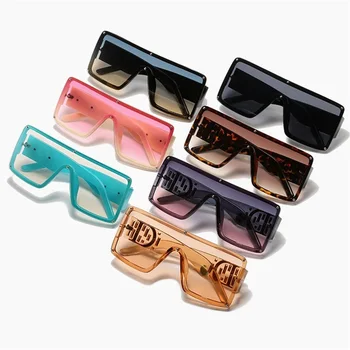 Роскошный бренд, дизайнерский цельный объектив в большой оправе, стильные солнцезащитные очки серо-розового цвета с градиентными оттенками, солнцезащитные очки Sunnies