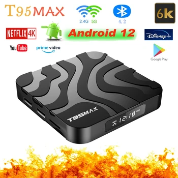 2023 IP T95 MAX TV BOX Android 12 M3U Двухдиапазонный Wifi 2,4 G и 5,8G TVBOX BT4.0 6K 1080P Android Smart Медиаплеер Быстрая Верхняя коробка Новый