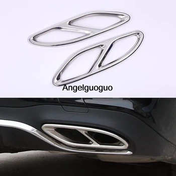 Angelguoguo Стайлинг Автомобиля Mercedes Benz C Class W205 C180 C200 E Class W213 CLC Class Выхлопные Выходы Отделка Задней Рамы