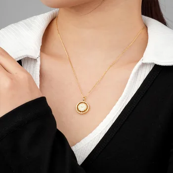 Ожерелье из стерлингового серебра VIANRLA 925 пробы, 18-каратное позолоченное ожерелье, Кольцо с солнечным цирконием, Подвеска для женщин, ювелирные изделия