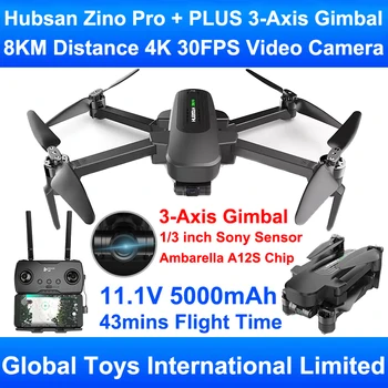 Hubsan Zino Pro Plus С 3-Осевым Карданом 4K Профессиональная Камера GPS 5,8 G 8 КМ FPV 43 миНуты Радиоуправляемый Дрон Квадрокоптер Игрушка VS FIMI X8SE 2020