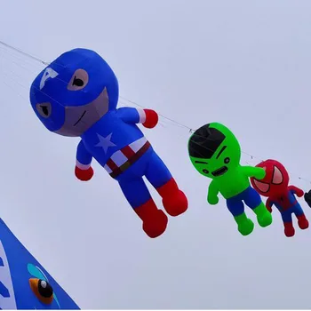 Новое поступление 3,5-метровая подвеска с воздушным змеем Super Hero для Audlts Высококачественные Мягкие надувные воздушные змеи для шоу на открытом воздухе Забавные игрушки для стирки Кайт-лески
