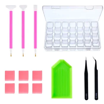 1 Комплект DIY Nail Art Tools Kit 5D Алмазная Живопись Стразы Подобрать Ручку Коробка Для Хранения Ногтей наборы инструментов для Художественного Украшения H1032