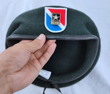 Соединенные Штаты, 11-я группа специального назначения Армии США, шерстяной черновато-зеленый берет и военная шляпа NSIGNIA АРМИИ США Всех размеров