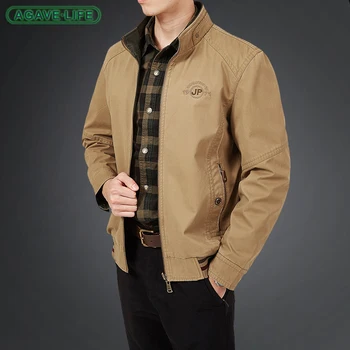 Мужские куртки с двусторонней одеждой, весенне-осеннее хлопковое повседневное пальто, мужская однотонная двусторонняя куртка, теплое пальто в стиле милитари 8XL