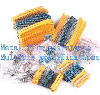 (5шт) Металлический пленочный резистор 3 Вт 1% 1 ом /10/100/ 1k/10k/100k/1M/ 2.2/ 4.7R / 47R/ 470R/ 4.7K / 47K/ 470K/ 4.7M/120/150/180/220/300
