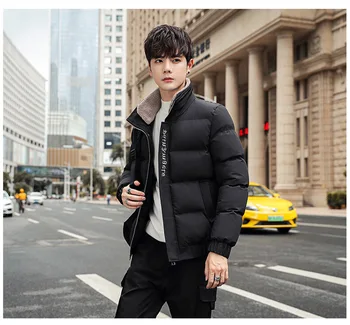 2022 Новые Зимние хлопчатобумажные рубашки для мужчин, Корейская мода, Тонкий хлопок для подростков, Толстая Красивая куртка с хлопковой подкладкой для мужчин