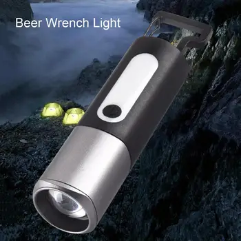 Мощный светодиодный фонарик с хвостиком, заряжающийся через USB, Масштабируемый водонепроницаемый фонарик, портативный светильник, 6 режимов освещения, встроенный аккумулятор