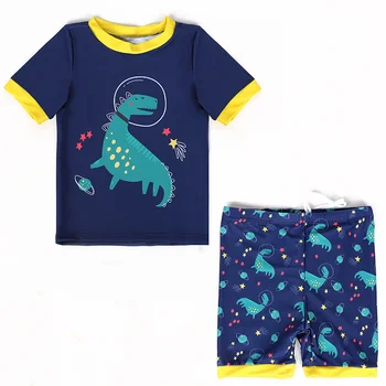 Купальники для маленьких мальчиков, летняя мода, животные, Dinasour, детский купальный костюм для мальчиков, детский купальник с коротким рукавом + короткие штаны