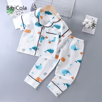 2023 новая детская пижама летняя хлопковая тонкая для маленьких мальчиков и девочек, детский домашний костюм с короткими рукавами, комплекты из двух предметов от 2 до 7 лет