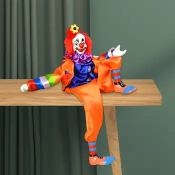 Кукла-клоун Кукольный реквизит Украшения ручной росписи Фарфоровые игрушки Кукла-клоун для Хэллоуина Настольные украшения для дома Подарки
