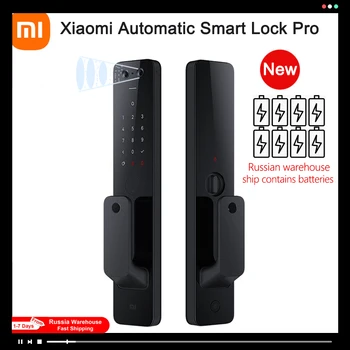 Новейший Xiaomi Automatic Smart Door Lock Pro с Биометрическим отпечатком пальца и NFC Security Smart Lock Работает с Apple HomeKit и Mi HomeApp