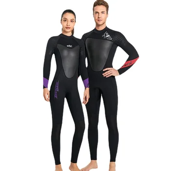 Кожаный неопреновый гидрокостюм, 3 мм Мужские гидрокостюмы для подводного плавания, зимние теплые гидрокостюмы, полный костюм для плавания, серфинга, каякинга.