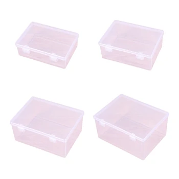 Практичная Прозрачная коробка для хранения, Прозрачные Пластиковые Органайзеры для хранения с крышками, Коробка для хранения украшений, наклейки, Прямая поставка