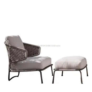 Диван-кресло для отдыха на открытом воздухе, Балкон, дизайнерский Креативный ротанговый стул, одинарная комбинация, Терраса, сад Во внутреннем дворе, мебель из ротанга