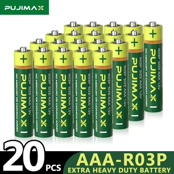 PUJIMAX 20шт R03P 1,5 В AAA Сухие Батарейки Одноразового Использования Подходят Для Игрушечных Автомобильных Электронных Весов С Дистанционным Управлением