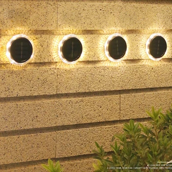 2шт 8 светодиодных солнечных фонарей для газона Наземные Наружные водонепроницаемые Солнечные лампы для украшения сада Дисковое ландшафтное освещение дорожки двора