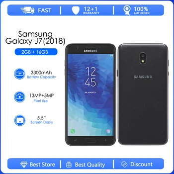 Samsung Galaxy J7 (2018) Восстановленный-Оригинальный J737T / V 5,5-дюймовый 2 ГБ ОЗУ 16 ГБ ПЗУ LTE 4G 8.0 MP Камера Восьмиядерный мобильный телефон