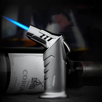 Металлическая надувная зажигалка для сигар JOBON Blue Flame Открытый Портативный огнемет, устойчивый к высоким температурам и давлению