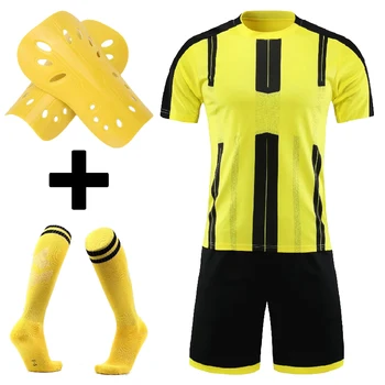 Взрослый Детский Футбольный Комплект survetement Football Kit на заказ Мужская детская Футбольная Тренировочная Форма костюмы с носками и защитой голени