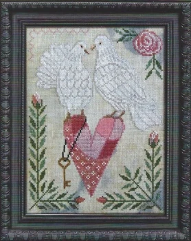 Сделай сам Пару Белых голубей 28-34 Вышивка крестиком Экологической хлопчатобумажной нитью Украшение дома Подвесная картина