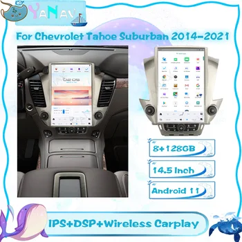 Автомагнитола для Chevrolet Tahoe Suburban GMC Yukon 2014-2021 Мультимедийный плеер Android 11 128 ГБ GPS Навигация 4G LTE Carplay