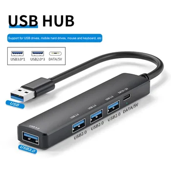 Высокоскоростной USB-концентратор 4-в-1 Type-C/USB-Концентратор с Несколькими Портами Разветвления USB-Док-станция из Алюминиевого Сплава для Apple Macbook Huawei