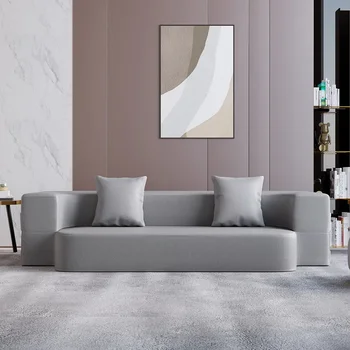 79-дюймовый современный раскладной диван-кровать с мягкой обивкой для полного спального места, для гостиной, спальни и офиса, серый
